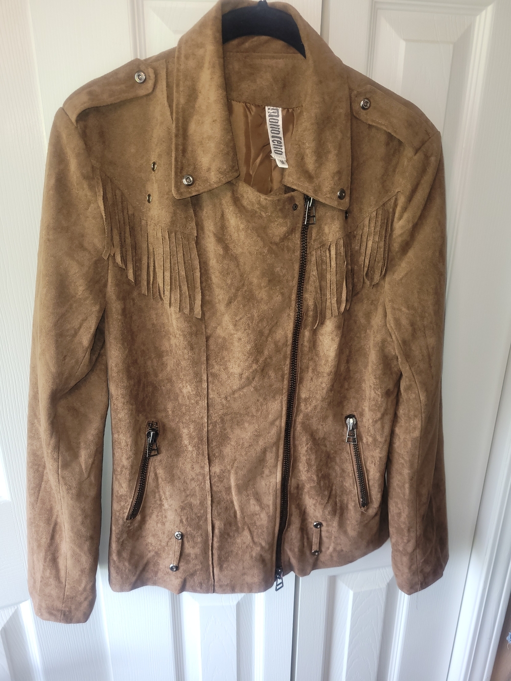 Faux Suede Fringe Jacket